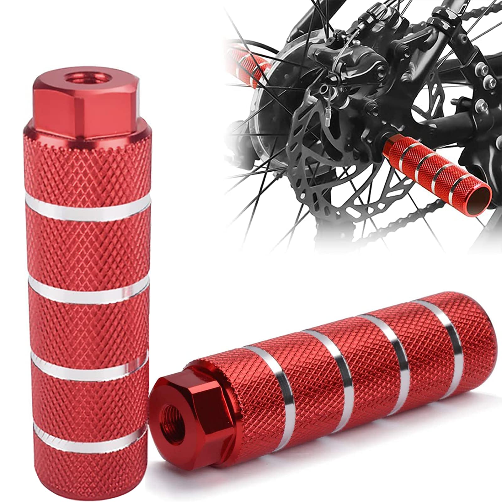 Wohlstand 2 Pieces Bike Pegs Aluminum Alloy Bike Foot Pegs Bicycle Pegs Bicycle Foot Stunt Pegs BMX Stunt Pegs Cycling Bike Accessories for BMX, Mountain Bike Bicycle Passengers Cycling Accessories