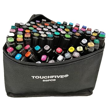 Touchfive Marker 80er Set Touch Brush Marker Schwarz neue Generation gemeinsam