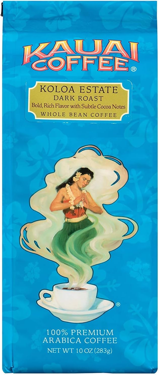 Koloa Estate – 100% Premium Arabica Whole Bean Coffee from Hawaii’s Largest Grower - Bold, Rich Flavor with Nutty Notes and Sweet Chocolate Overtones (10 Ounces) (Dark Roast, 3 pack (10 Ounce))