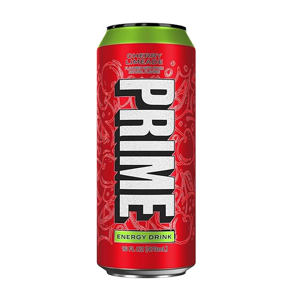 PRIME ENERGY CHERRY LIMEADE, SUGAR FREE ENERGY DRINK, 200MG CAFFEINE AND 355MG OF ELECTROLYTES FOR HYDRATION, LOW CALORIE, VEGAN, GLUTEN FREE, 16 FLUID OUNCE CAN