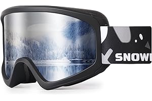 SNOWER Kids Ski Goggles, Anti-Fog Snow Goggles with OTG Design, 100% UV Protection, HD Lens for Kids Boys Girls