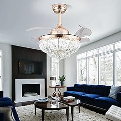 YPQXYHDA 36" Modern Fandelier Ceiling Fan with