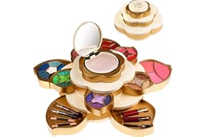 CoralBeau All In One Makeup Kit for Teens and Women – Flower Makeup Set for Girls 10-12 – Pigmented Eyeshadows, Lip Creams, Blushes, Concealer and Mirror – Full Starter Makeup Gift Set for Beginners