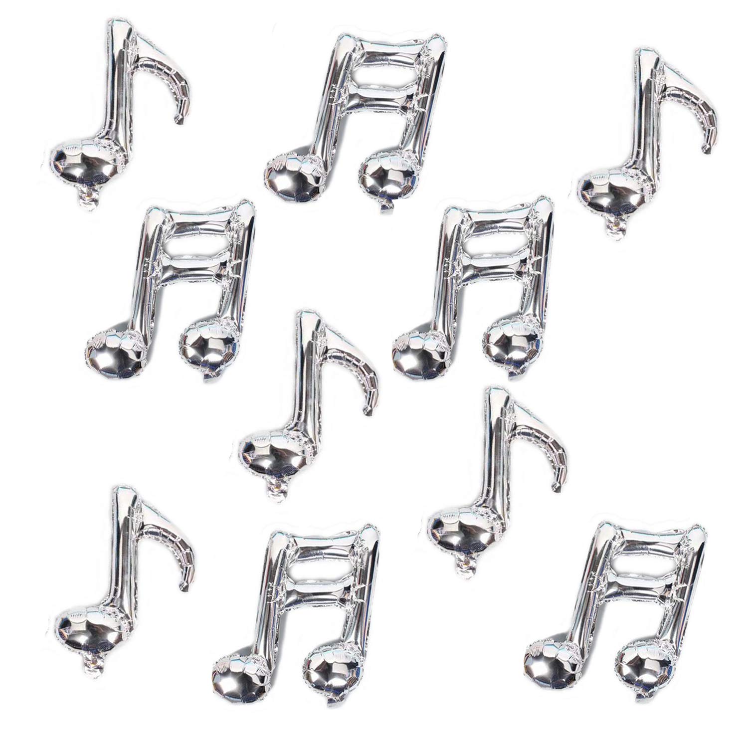 Photo 1 of 10 Pcs Music Note Silvery Balloons Foil Mylar Balloon Happy Birthday Balloon Banner Music Balloons Use for birthday,birthday party,baby shower,outdoor party, home party, celebrations