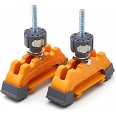 BORA Track Clamps, Securely Cut Any Angle with WTX and NGX Clamp Edge Systems, Saw Guide Accessory for Woodworking, Carpentry, DIY, Two-Pack, 542011, Black Orange