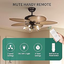 YITAHOME Tropical Ceiling Fans with Light and