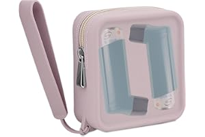 Likesing Asthma Inhaler Case, Silicone Inhaler Pouch Holder Compatible with 2 Handy Ventolin, Inhaler Holder for Adults Kids (Storage Bag Only, Pink)