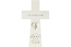 Precious Moments Child of God 7.25-Inch Baptism Charm 183433 Cross, One Size, Multicolor