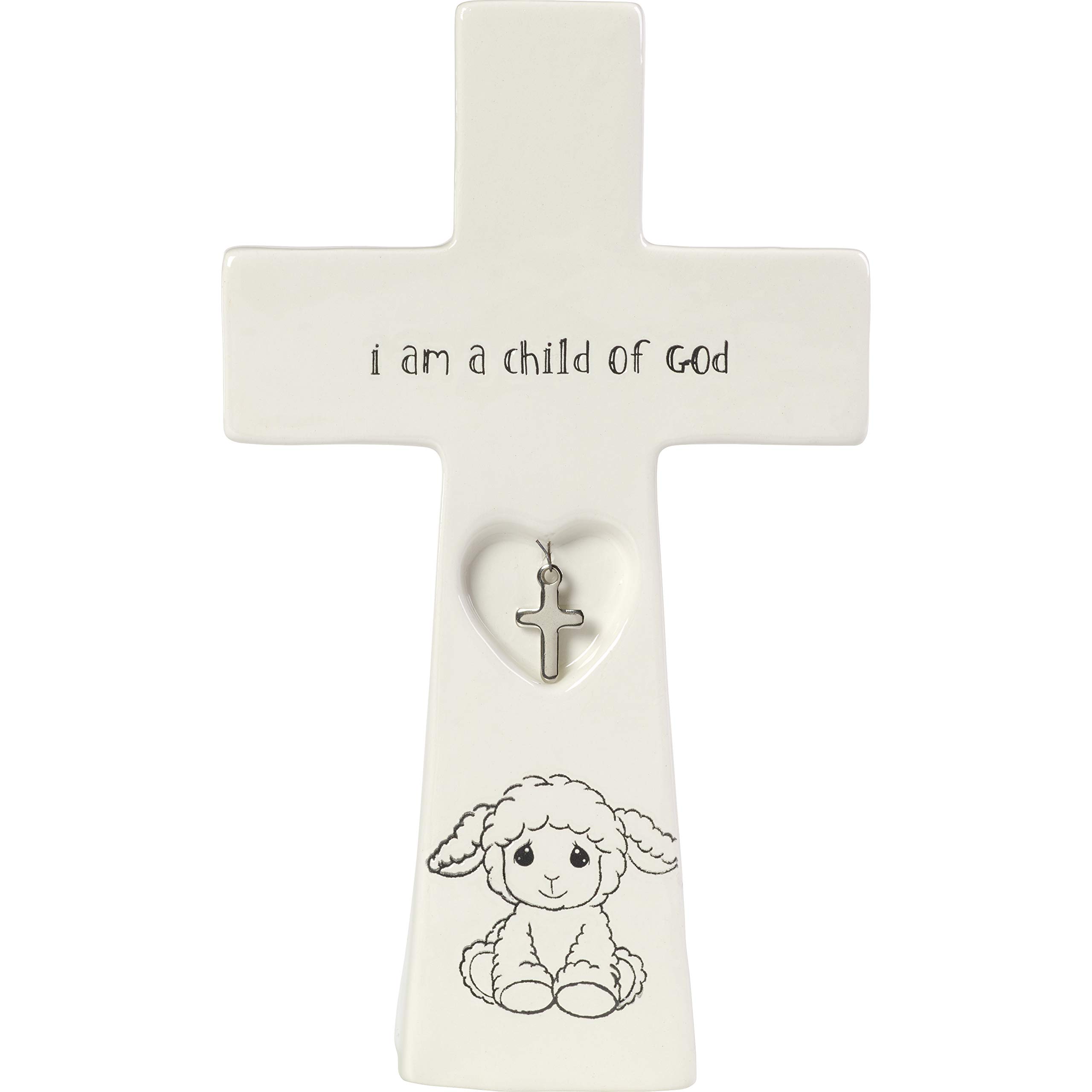 Precious Moments Child of God 7.25-Inch Baptism Charm 183433 CROSS, One Size, Multi