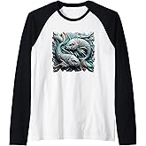 Pisces Fish Sculpture, Astrological Pisces Zodiac Symbol Art Raglan Baseball Tee