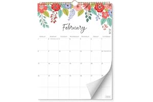 S&O Vertical Floral Wall Calendar from January 2026-June 2027 - Tear-Off Monthly Calendar - 18 Month Academic Wall Planner - 
