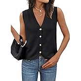 LILLUSORY Womens Fall Fashion Sweaters Vest Tops Knit Sleeveless Button Down V Neck Casual Clothes Trendy Outfits 2026