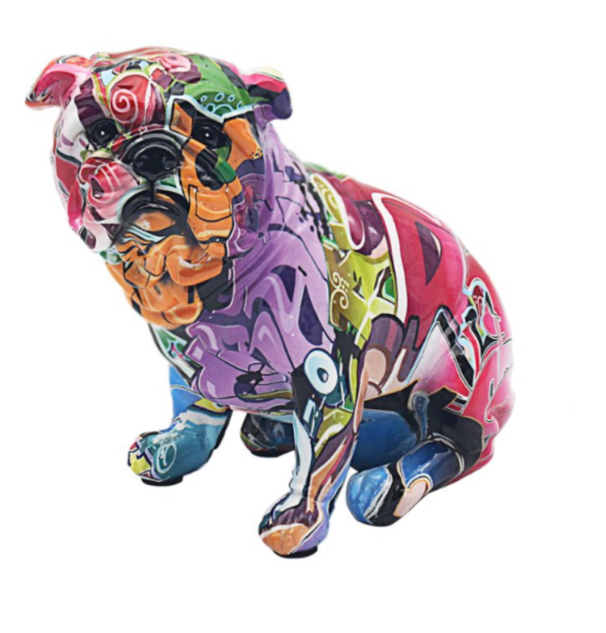 Lesser & Pavey British Designed Graffiti Ornament | Home Decor Animal Ornaments For All Homes or Offices | Decorative Home Accessories For All Types of Homes - (Sitting Bulldog)