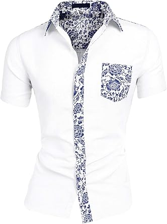 White flower printed shirt Clearance