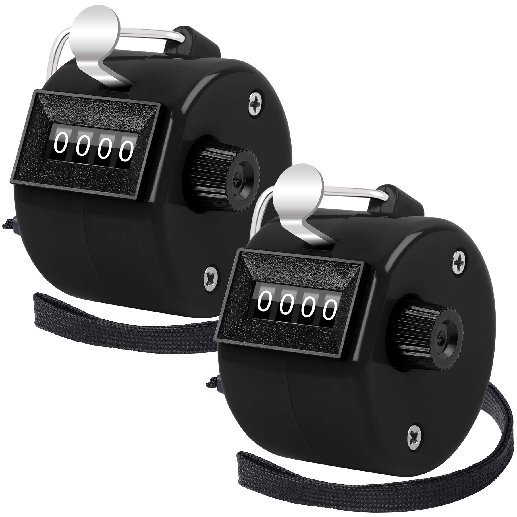 SEPGLITTER 2 Pack Clicker Counter Tally Counter 4 Digital Tally Counter for Sports School Activities (silver)