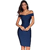 meilun Women's Rayon Off Shoulder Bandage Bodycon Party Dress