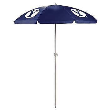 Picnic Time 822-00-138-714-0 Brigham Young University Cougars Digital Print Beach Umbrella, Navy