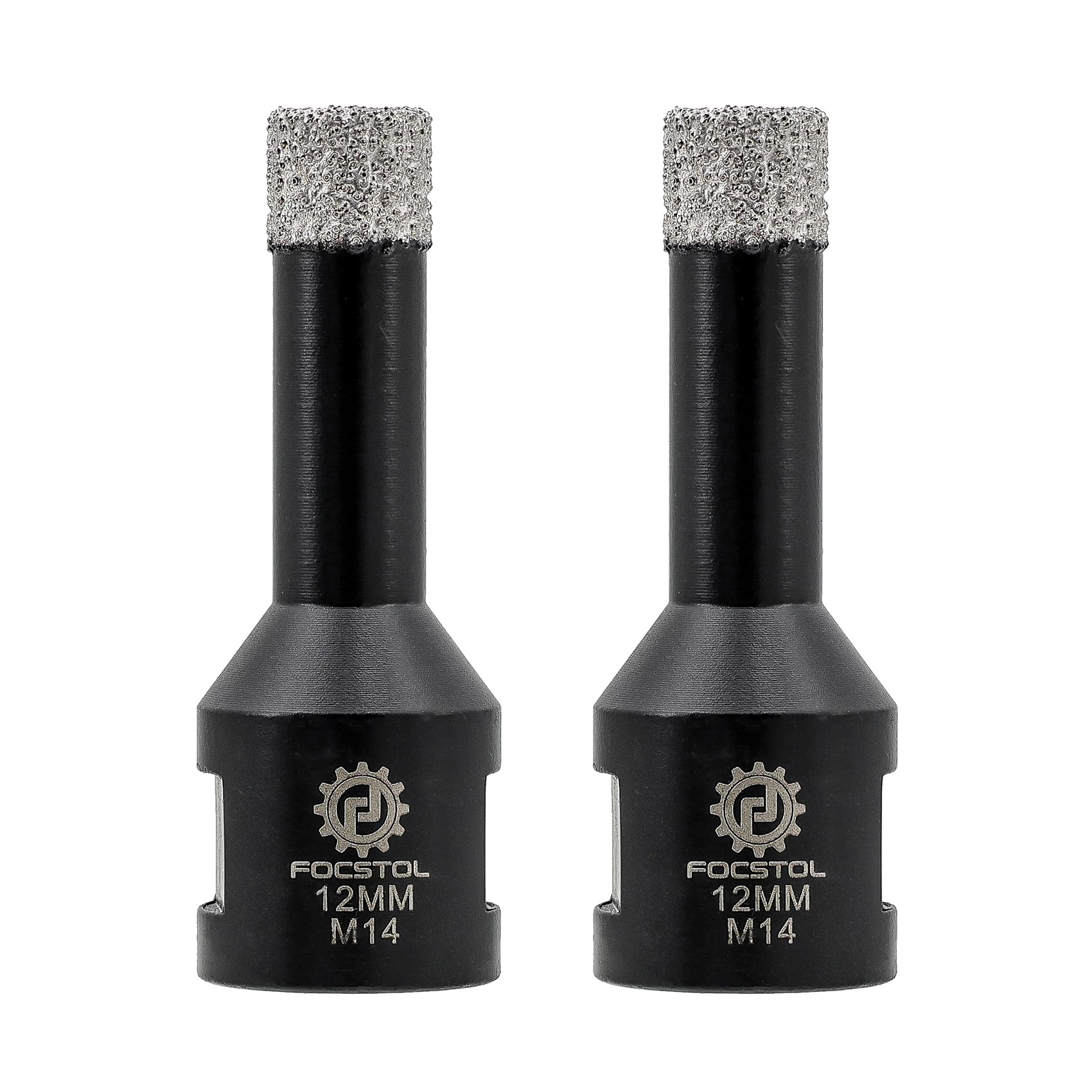 FOCSTOL Diamond Core Drill Bit - 2pcs 12mm Diamond Hole Saw for Porcelain Ceramic Tile Marble Granite Quartz M14 Thread — image 1