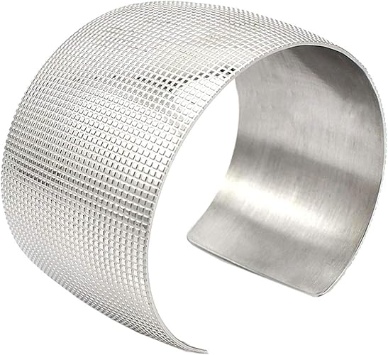 Amazon Co Jp L タイルステンレスバングル メンズ 人気 ブレスレット サージカルステンレス316 シルバー フリーサイズ ワイド 太い 太め シンプル 腕輪 ジュエリー