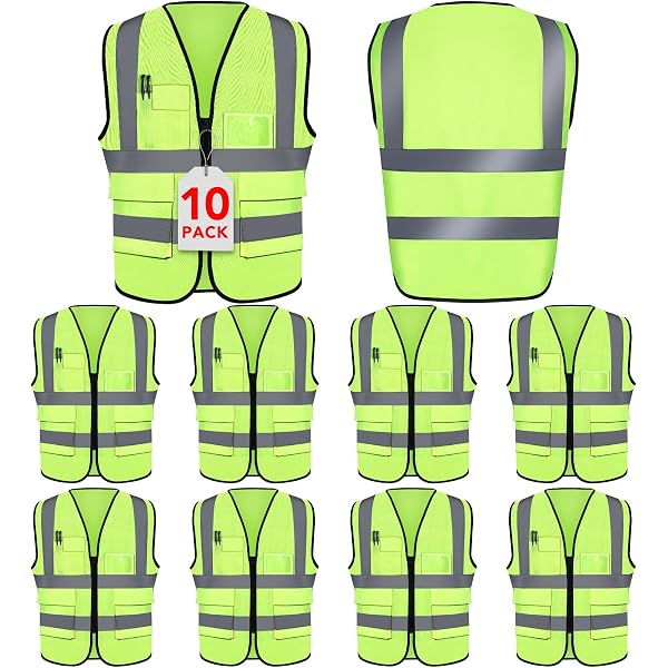 Leumoi 30-Pack Reflective Safety Vests With Pockets - High Visibility Work Vests For Men & Women