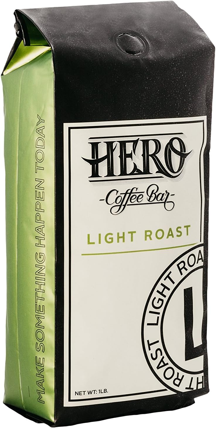 Hero Coffee Bar Whole Bean Roast Coffee, Light, 1 Pound