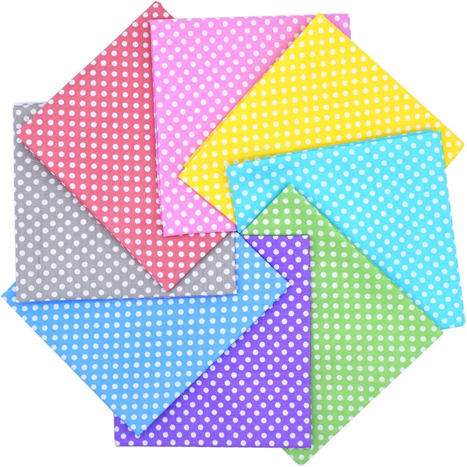 iNee Polka Dot Fat Quarters Quilting Fabric Bundles, Quilting Fabric for Sewing Crafting,18 x22 inches,(Polka Dot)