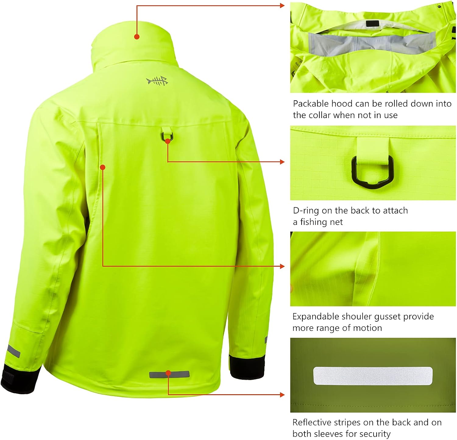 BASSDASH Valor Waterproof Fishing Jackets for Men Women Breathable Windproof Rain Jacket: Clothing