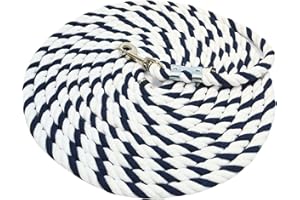 Intrepid International Premium Horse Rope Lunge Line - Durable 1/2" Diameter, 25' Length Cotton Lunge Line with Secure Snap f