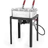 OuterMust 58,000 BTU Outdoor Fryer, 18 Qt. Deep Fryer Pot and 2 Inner Baskets, Ideal for Frying Fish, Chicken Wings, French F