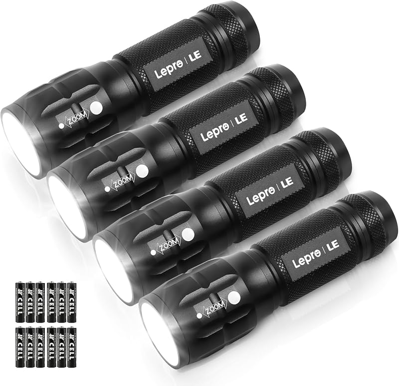 Lighting EVER LE1000 LED Torch 140 Lumen Flashlight 150m Focus Pack of 4