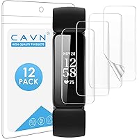 CAVN (12-Pack) Screen Protectors Compatible with Fitbit Inspire 2 Smartwatch, Screen Protector Full Coverage Clear Film…