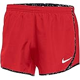 Nike Girls Dry Tempo Running Shorts (Medium, Red/Black)