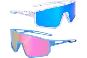 Guiqulai 2Pcs Kids Sport Sunglasses Polarized Baseball Glasses for Boys Girls UV400 Protection Youth Sun Glasses Shades for V