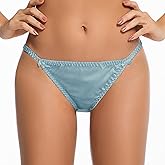 Farlenoyar Women Silk Satin Panties Sexy Briefs Soft Fit Summer Beach Bikini Thong,G-String Perfect for Daily Underwear