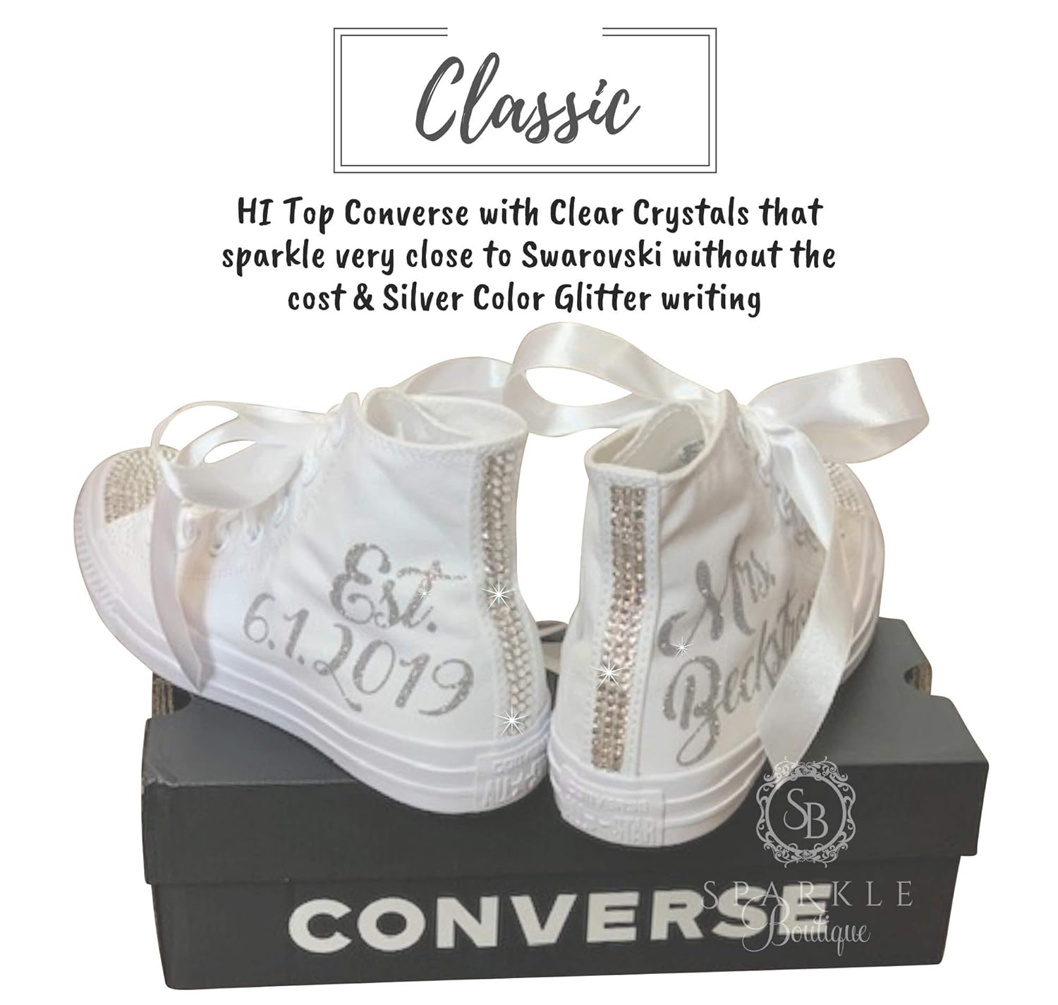 blinged out wedding sneakers