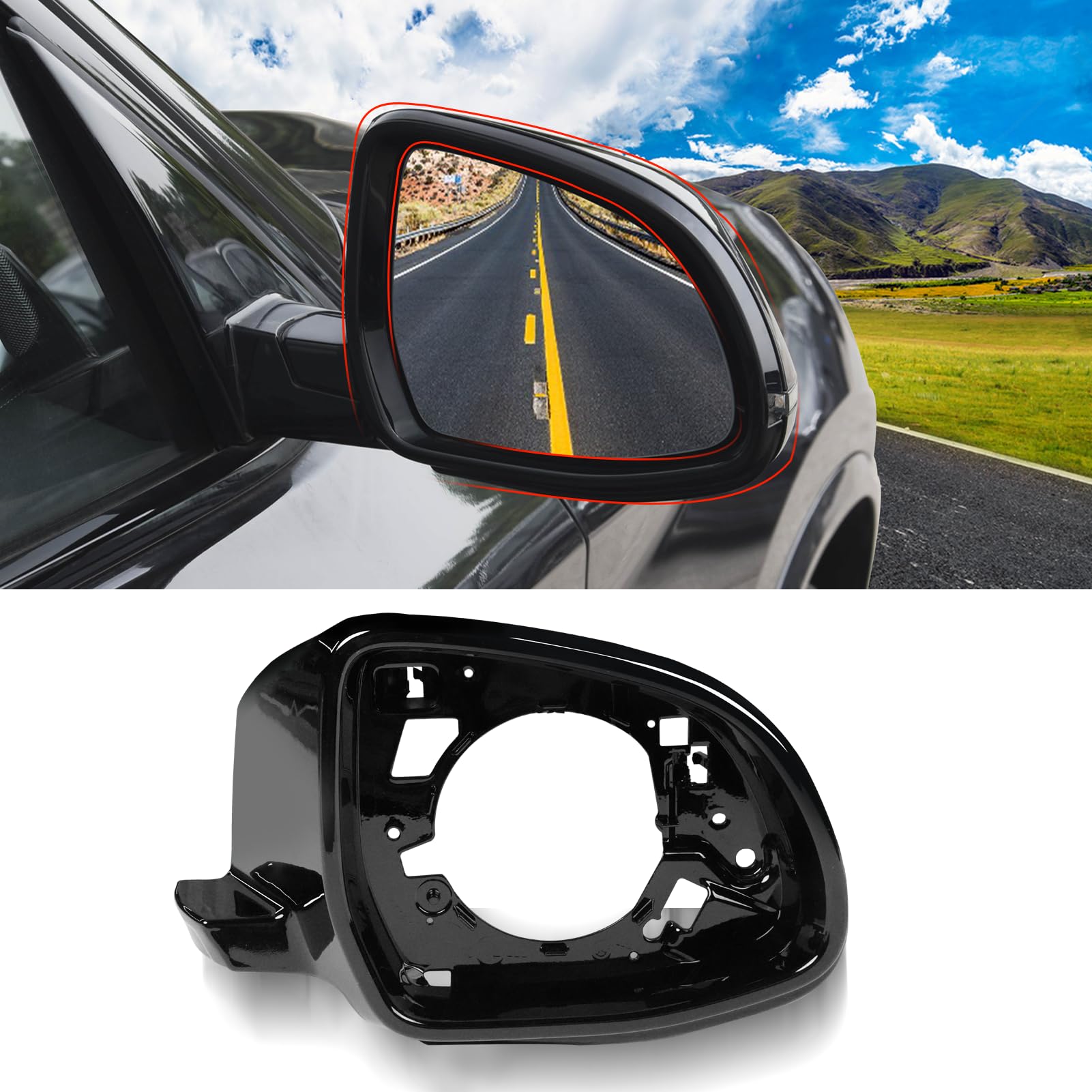 Photo 1 of Jaronx Compatible with BMW Side Mirror Housing Frame X3 G01 2018-2024/X4 G02 2019-2023/X5 G05 2019-2024/X6 G06 2020-2024/X7 G07 2019-2024, Right Side Mirror Cover Supporting Ring for BMW 51167468242