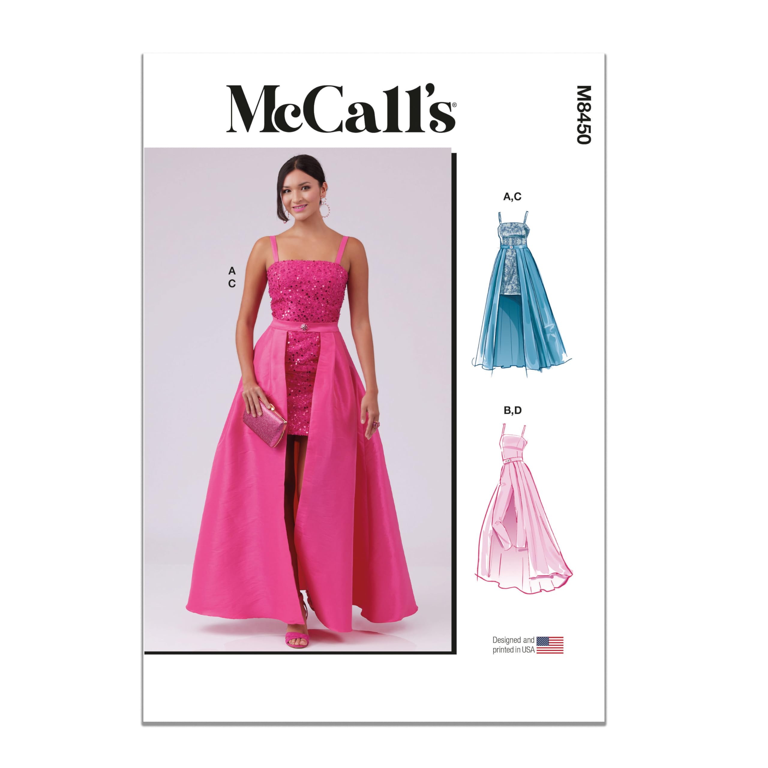 MCCALLS M8450AA Misses' and Women's Dress, Jumpsuit and Overskirt AA (10-12-14-16-18)