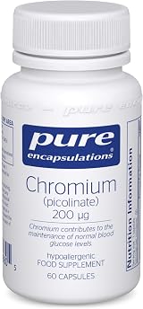 Pure Encapsulations Chromium Picolinate 200 mcg 60 Caps Hypoallergenic view 1