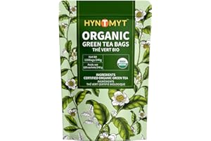 HYNTMYT Organic Green Tea Bags, USDA Organic Green Tea, Mild & Smooth Taste, Unsweetened, Lower Caffeine, 120 Count