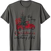 This is My Christmas Movie Watching Shirt Vintage Red Truck T-Shirt