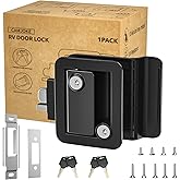 RV Door Lock for Travel Trailers with Paddle Deadbolt, Camper Entry Door Latch, RV Lock Replacement Kit with 4 Keys, for Carg