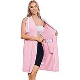 Deyeek Women's Post Surgery Mastectomy Robe with 4 Internal Drain Pockets Short Sleeve Adaptive Nightgowns Pajama Dress Shirt
