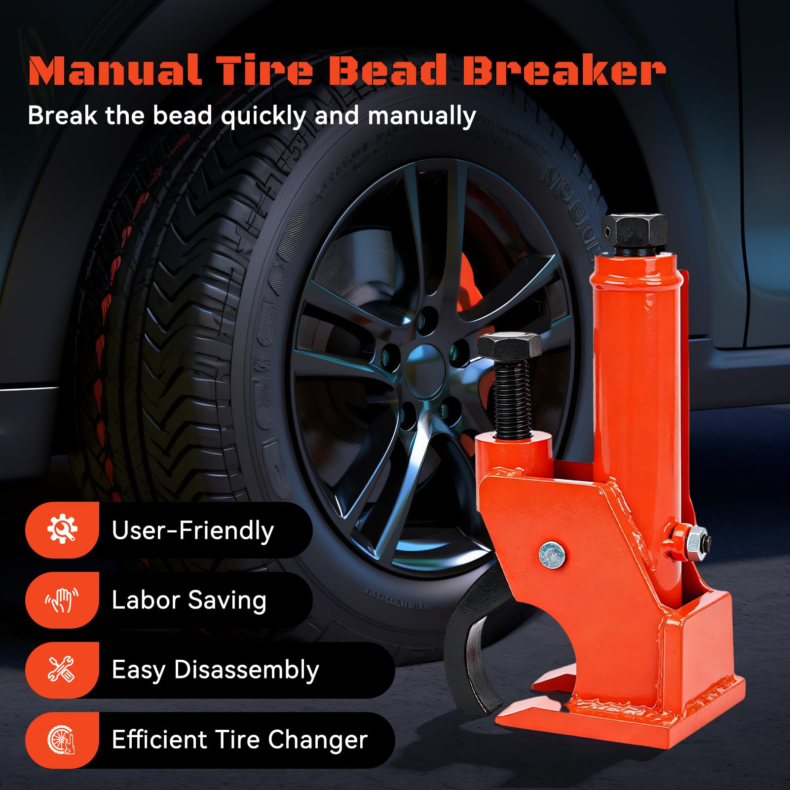 Condition photo showing As Is for kartonmotor manual tire bead breaker tool, heavy-duty rim-safe bead breaker with rubber pad for 38–4