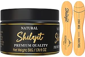 EGREEN MART 50g (1.76 oz) Pure Himalayan Shilajit Resin - 85% Trace Minerals & 75% Fulvic Acid - High Potency Energy Supplement That Enhances Stamina and Immune Support for both Men and Women – Lab Test Certified