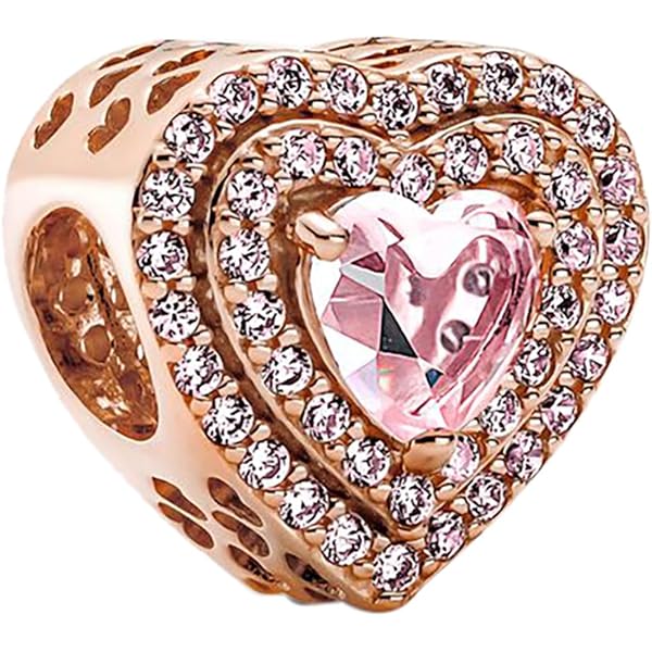 Amazon.com: Pandora Sparkling Leveled Heart Charm Bracelet Charm