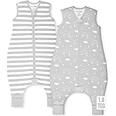 Mama Cheetah Toddler Sleep Sack with Feet in 1.0 Tog Organic Cotton for Boys and Girls, Baby Sleep Bag with Legs and 2-Way Zipper, Early Walker Medium