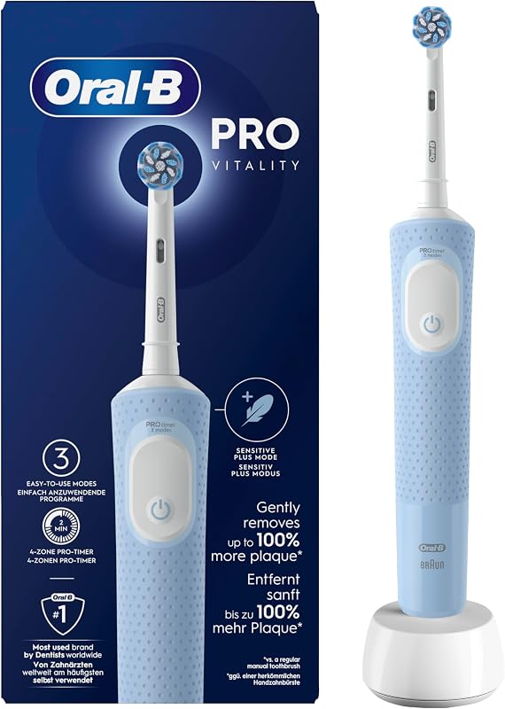 Escova de dentes elétrica Vitality Pro com 1 cabeça, azul