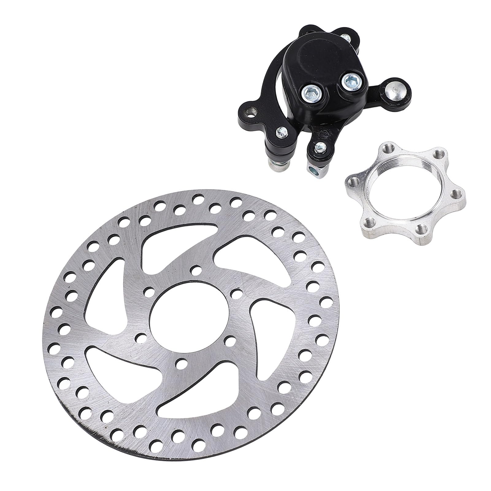 Alomejor 140mm Bike Disc Brake Rotor Set with Hollow Design Stainless Steel 6 Hole Fixed Connection for Mountain Road Bicycle