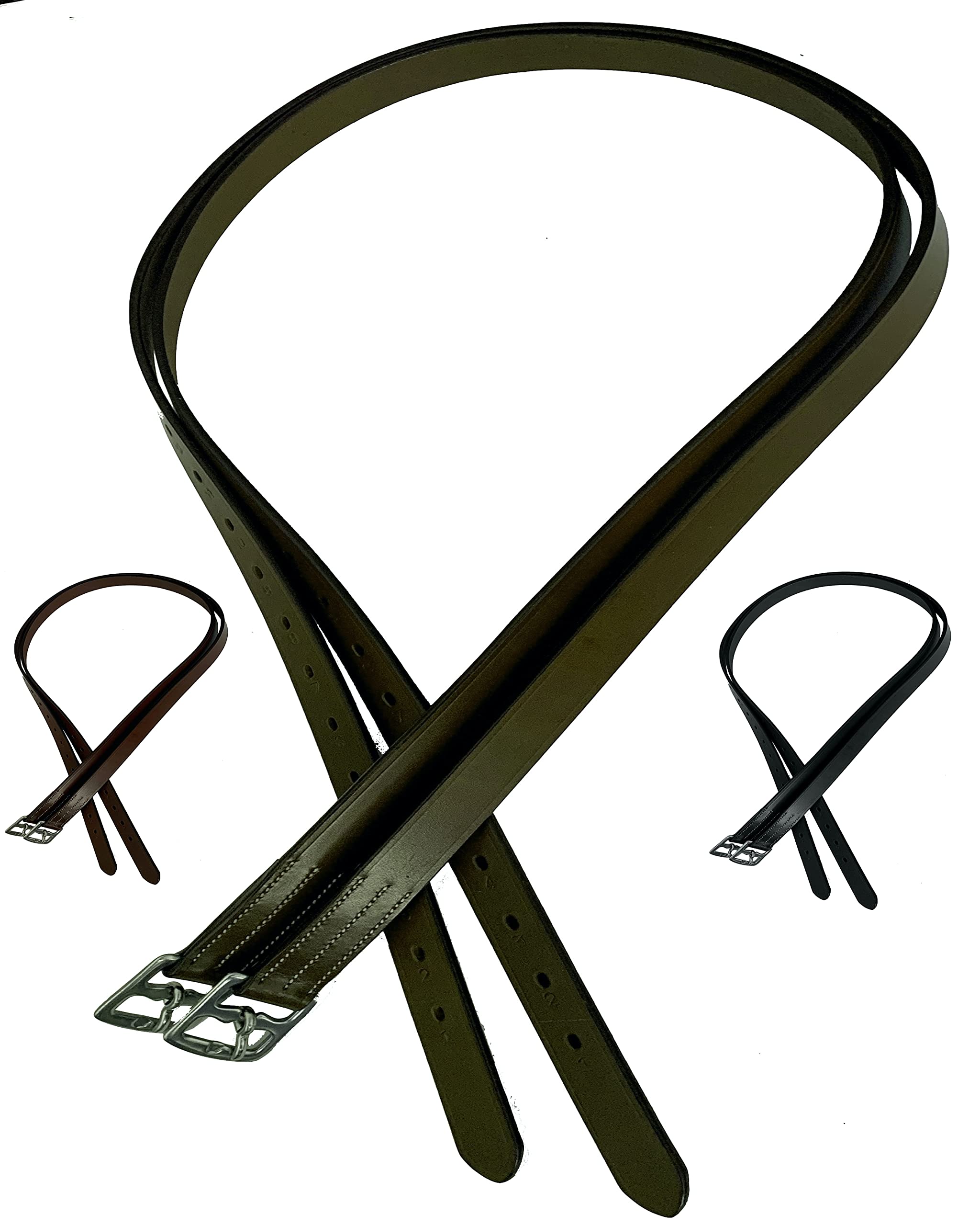 Majestic Ally Genuine Leather Stirrup for English Saddle (Brown, 54 Inches)