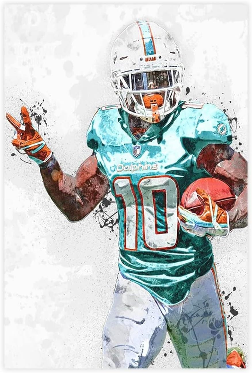 Wall Décor - Tyreek Hill Poster Canvas Poster Wall Art Decor Print Picture Paintings for Living Room Bedroom Decoration Unframe: 12x18inch(30x45cm)